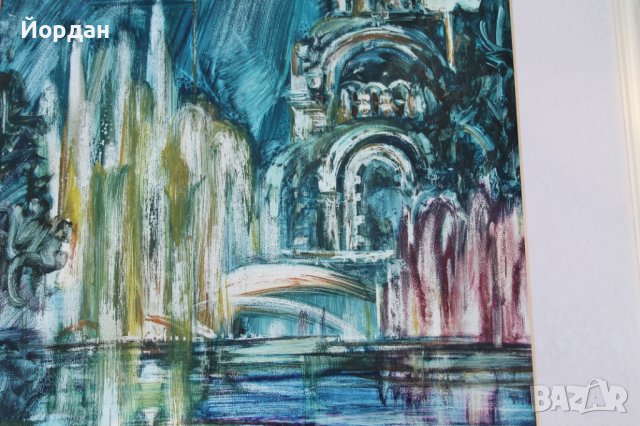 Картина Никола Николов ''Фонтаните вечер'', снимка 3 - Колекции - 41447706