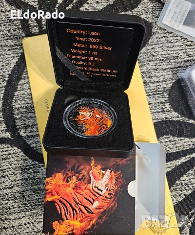 Сребърна инвестиционна монета,,тигър" със сертификат , снимка 7 - Нумизматика и бонистика - 52906196