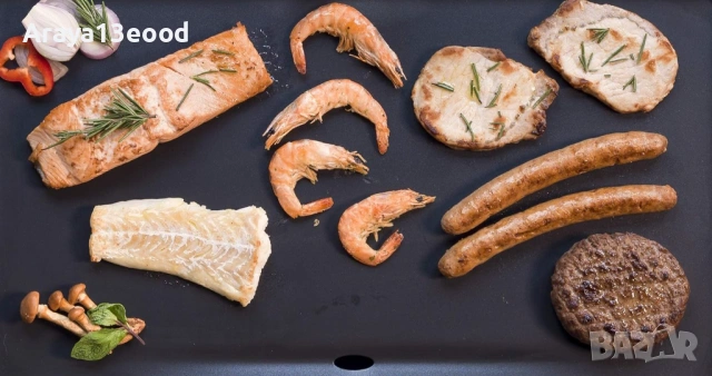 BESTRON ABP602 Електрическа скара/грил за печене 2000 W, черна 47х26 см, снимка 2 - Скари - 53799287