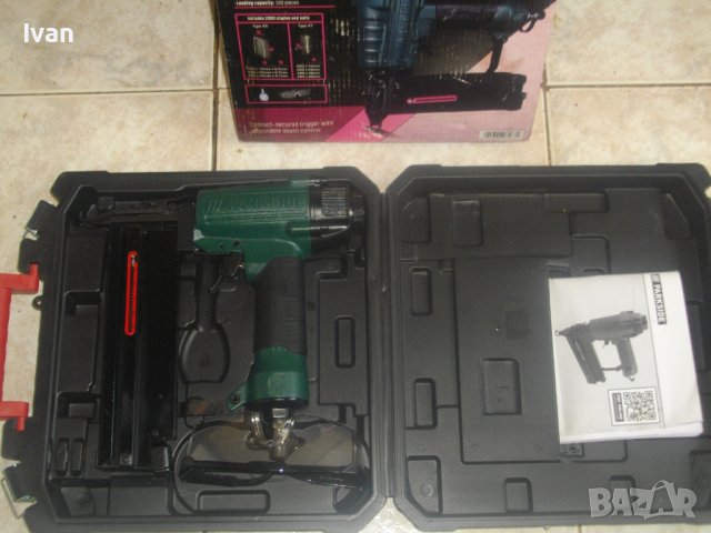 Нов Голям Пневматичен Такер Комбиниран За Скоби 10-40мм и Пирони 15-50мм-Parkside PDT40F, снимка 8 - Други инструменти - 41477838