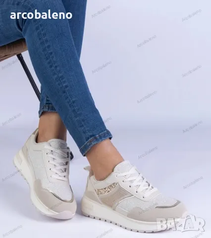 Дамски маратонки, декорирани с блясък и циркони Savina, 3цвята , снимка 5 - Маратонки - 49033409