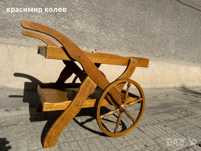 немска помощна количка от масив, снимка 4 - Антикварни и старинни предмети - 52313817