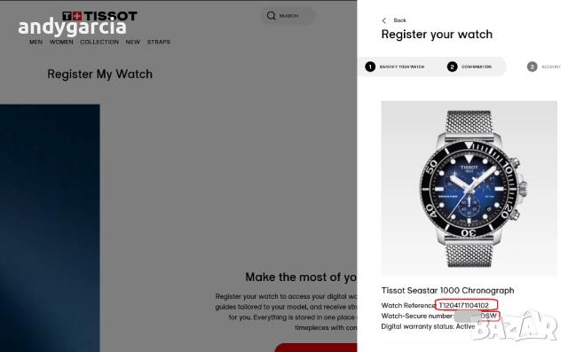  ЧИСТО НОВ TISSOT SEASTAR 1000 CHRONOGRAPH T120.417.11.041.02 часовник кутия 100% оригинал справка S, снимка 4 - Мъжки - 53735579