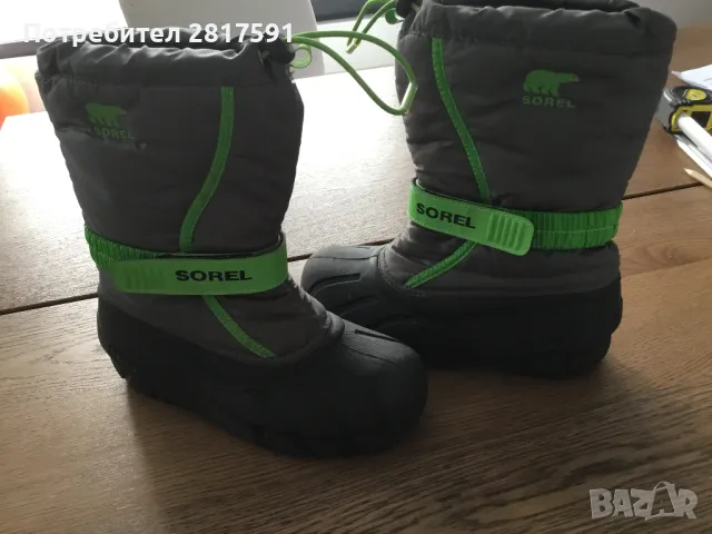 Водонепроницаеми детски ботуши Sorel, тъмно сиви, размер 35, снимка 2 - Детски боти и ботуши - 49860011