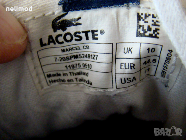 Lacoste original , Разпродажба намалени на 55,00 лв size UК 10 44,5 номер , снимка 6 - Кецове - 36186643