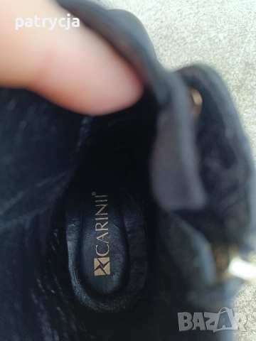 Carinii дамски кожени обувки черни 39, снимка 4 - Дамски ботуши - 52148063