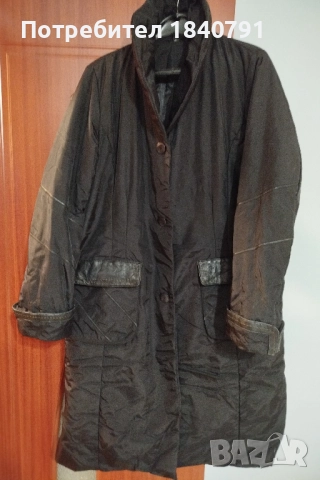 Дълго черно яке – кройка палто с шал яка, XL