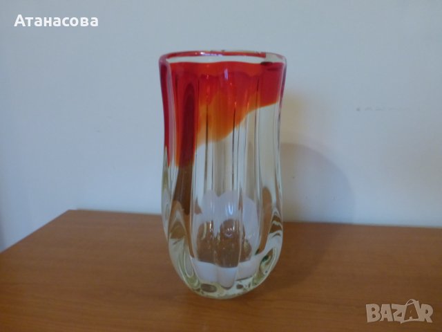 Стъклена ваза Мурано, снимка 2 - Вази - 42093573