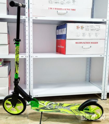 Тротинетка, скутер, Голяма тротинетка с големи гуми, колела 230мм за деца, възрастни, сгъваема 230mm, снимка 3 - Велосипеди - 41478201