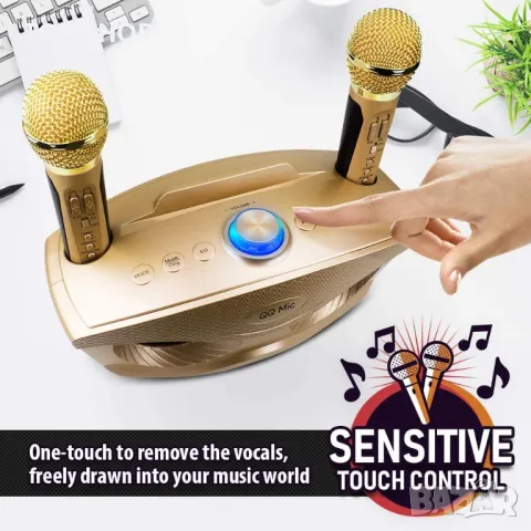 Нова Караоке машина Високоговорител с 2 безжични микрофона за парти, снимка 5 - Слушалки и портативни колонки - 49919397