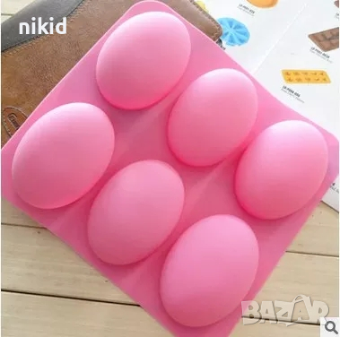 6 Елипс Овал Яйце яйца калъп силиконов молд форма гипс сапун 