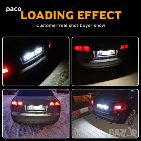 LED диодни плафони за заден регистрационен номер за Ауди, снимка 3 - Части - 41040152