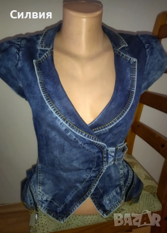 Дънково сако Junona размер S, снимка 2 - Сака - 52011513