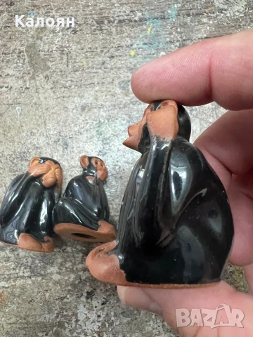 Керамични маймунки с глазура , снимка 5 - Декорация за дома - 51170401