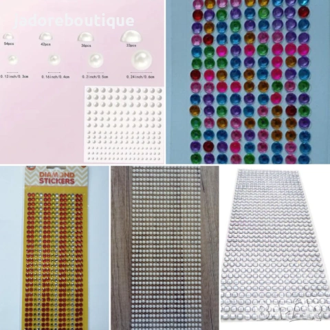 Самозалепващи се перли/ диамантени камъчета/ кристали - различни видове