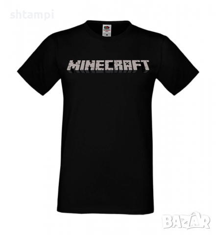 Мъжка тениска майнкрафт Minecraft Logo 2,Minecraft,Игра,Забавление,подарък,Изненада,Рожден Ден., снимка 1 - Тениски - 36496532