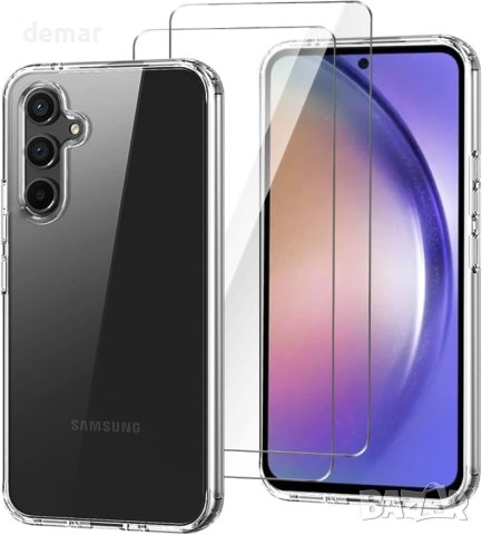 Калъф Deendr за Samsung Galaxy A54 5G 6.40", с 2 протектора за екран от закалено стъкло - прозрачен