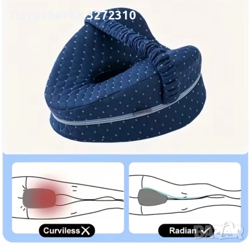 Възглавница за крака от мемори пяна, 25х23х13см, ергономичен дизайн, снимка 4 - Възглавници - 52628029