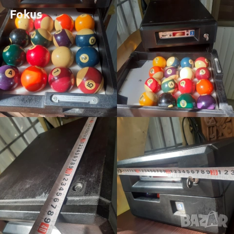 Комплект за билярд - каса с брояч и комплект стари топки, снимка 7 - Антикварни и старинни предмети - 53277096