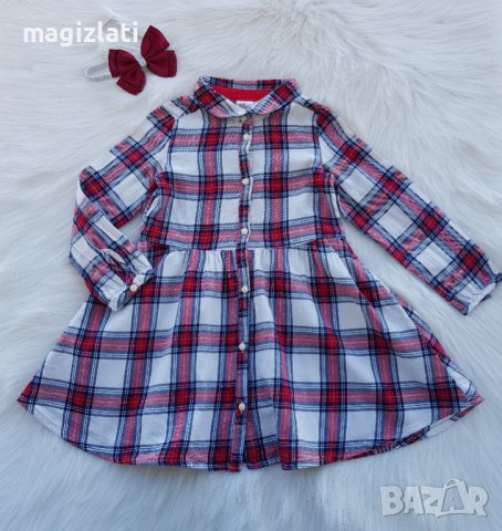 Карирана рокля H&M 2-3 години , снимка 6 - Детски рокли и поли - 39081932