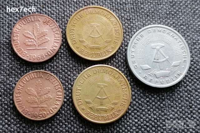 ❤️ ⭐ ⏩ Лот монети Германия 5 броя ⏪ ⭐ ❤️, снимка 2 - Нумизматика и бонистика - 36077105