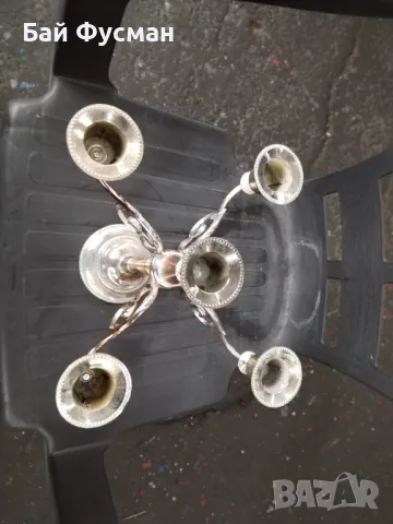 Свещник с 5 рамена  25см, снимка 2 - Антикварни и старинни предмети - 50107386