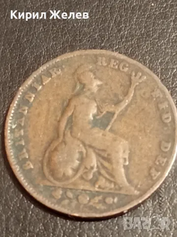 Рядка монета 1 фартинг 1840г. Великобритания Кралица Виктория уникат 47076, снимка 5 - Нумизматика и бонистика - 49061028