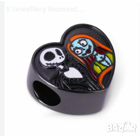 Tалисман за гривни Пандора Jack Sally Love Heart Charm, снимка 3 - Гривни - 53587625