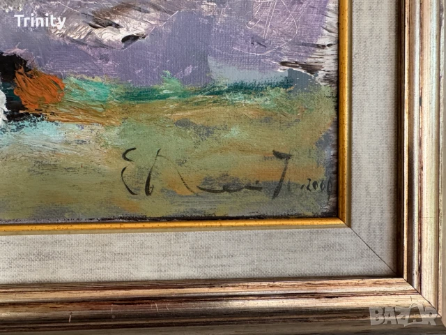 Картина масло на платно - Евгений Петров, снимка 4 - Други ценни предмети - 50568415