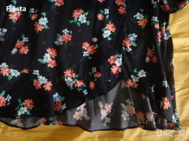 Нова черна флорална мини рокля Zara, размер XS, снимка 8 - Рокли - 51149855