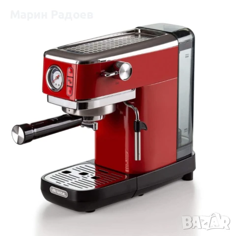 Кафемашина Ariete ESPRESSO SLIM MODERNA (сива и червена), снимка 1