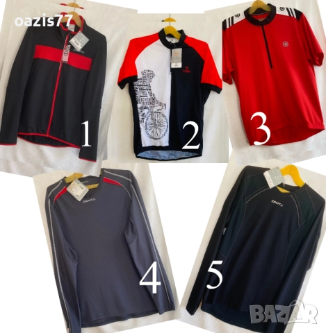 Джърси за колоездене, Спортна блуза за бягане и Термобельо. Нови. Размерите са в неопънато състояние