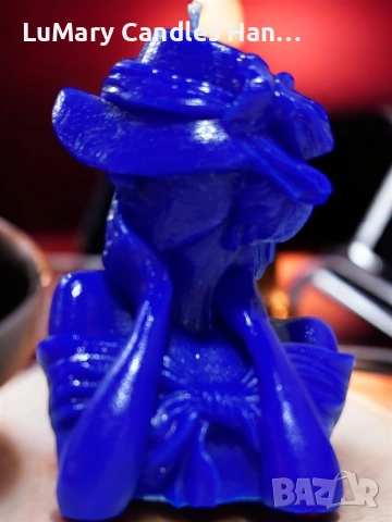 Свещ “ Синята дама”, снимка 8 - Декорация за дома - 53224836