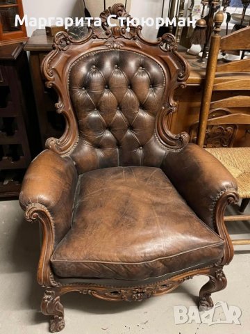 Масивни фотьойли в стил " Барок" с богата дърворезба, снимка 2 - Столове - 16790951