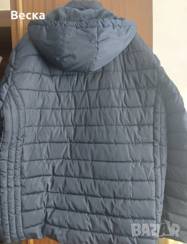 Дамско зимно яке – тъмно синьо, снимка 3 - Якета - 52953774