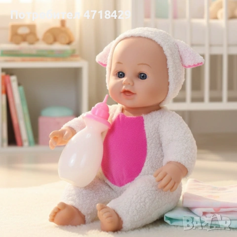 Интерактивна кукла бебе с костюм на животно – говори, смее се и плаче (30 см), снимка 6 - Кукли - 53249607