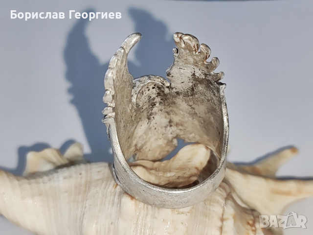 Сребърен пръстен с орел American Biker, снимка 6 - Пръстени - 44631914