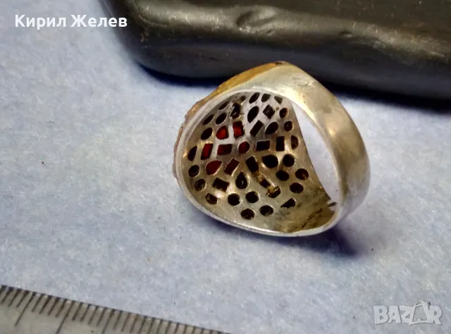 Старинен ОСМАНСКИ СРЕБЪРЕН ПРЪСТЕН СРЕБРО ВИСОКА ПРОБА с ШЛИФОВАН КАРНЕОЛ и МЕДЕН ОБКОВ 29148, снимка 14 - Антикварни и старинни предмети - 49344899