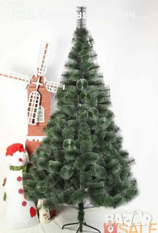 Заснежена Коледнa Елхa 120 см, Изкуственa с бели връхчета, 110 клонки, снимка 2 - Декорация за дома - 47470416