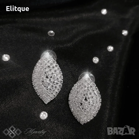 КОМПЛЕКТ AURORA / Лускозен дамски комплект бижута с кристали от 3 части – “Aurora” – колие, обеци , снимка 4 - Бижутерийни комплекти - 52905722