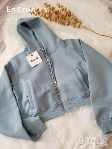 📌#Къс #ватиран #суитчър Черно С С Л Синьо Л 17 евро, снимка 3 - Суичъри - 53447817