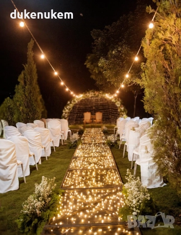 100м LED гирляндa с 1000 лампички, топло бяло, 8 режима, дистанционно, таймер, IP65, снимка 7 - Външни лампи - 52721968