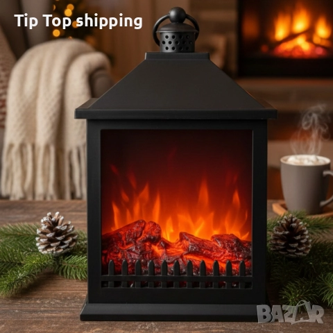 LED Декоративен фенер-камина – Реалистичен пламък за Коледа и зимен уют, снимка 3 - Декорация за дома - 52679784