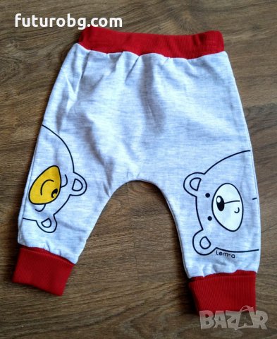 Сет за бебе от 2 части в бяло червено и сиво с щампа, снимка 4 - Комплекти за бебе - 33861210