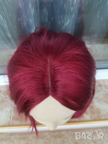 Нова  права червена перука БОБ без бретон - 35см- мод.96, снимка 9 - Аксесоари за коса - 23030464