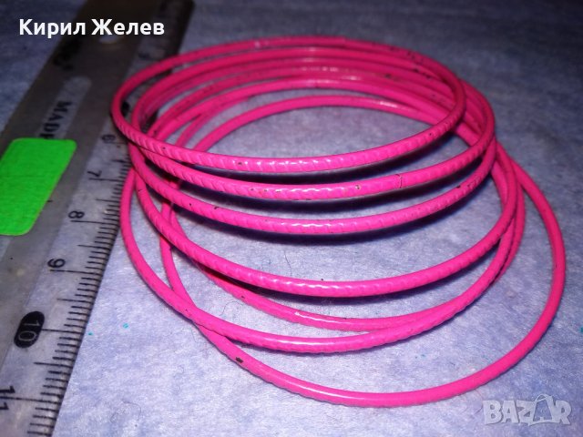 КОМПЛЕКТ МОМИЧЕСКИ МОДНИ РОЗОВИ СТОМАНЕНИ АРТ ГРИВНИЧКИ 37501, снимка 6 - Гривни - 40837179