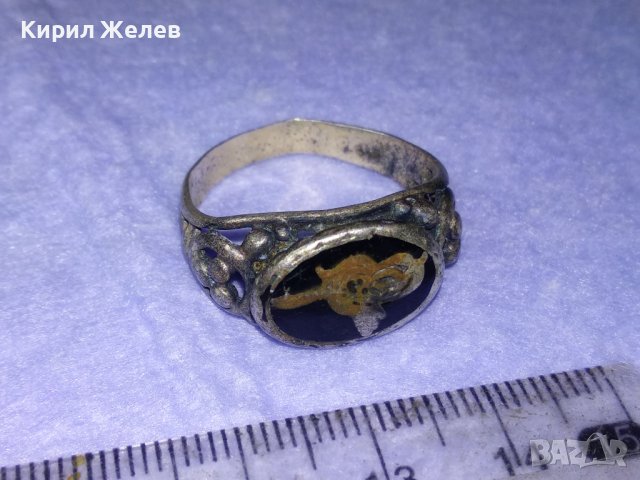СТАРИНЕН ЕМАЙЛИРАН ОСМАНСКИ СРЕБЪРЕН ПРЪСТЕН СРЕБРО 925 със СУЛТАНСКА ТУГРА РЪЧНА ИЗРАБОТКА 40619, снимка 6 - Антикварни и старинни предмети - 42614275