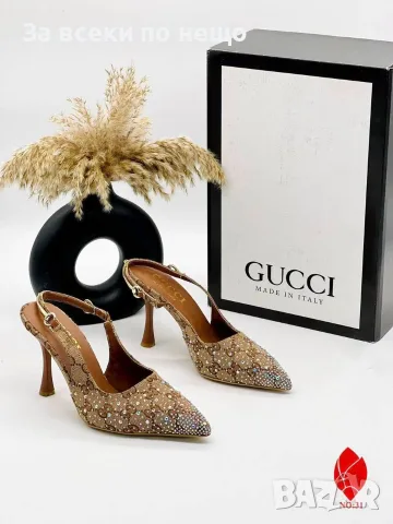 Gucci Дамски Обувки На Ток С Монограм И Кристали Код SEM-723