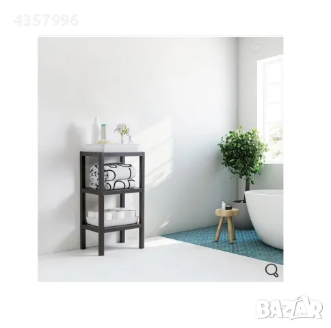 Декоративна етажерка, 3 рафта, Пластмаса, Черен , снимка 2 - Етажерки - 48876278