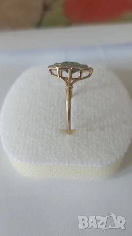 Златен пръстен с диаманти, снимка 4 - Пръстени - 50491856